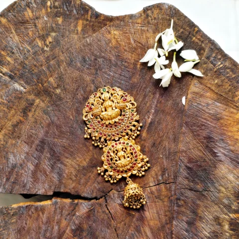 "Traditional gold plated jada billai hair jewellery for bridal hairstyle"